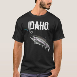 CAMISETA IDAHO STEELHEAD -AQUÍ PESCADO PESQUERO- GOLPEANDO 