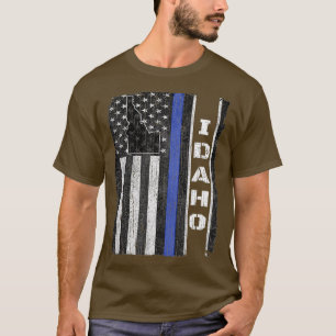 Camiseta Idaho Thin Blue Line Police Week T USA Flag Gift