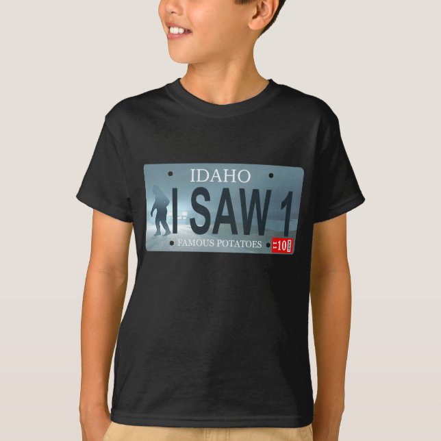 Camiseta Idaho "Vi 1" placa de licencia Sasquatch (Anverso)