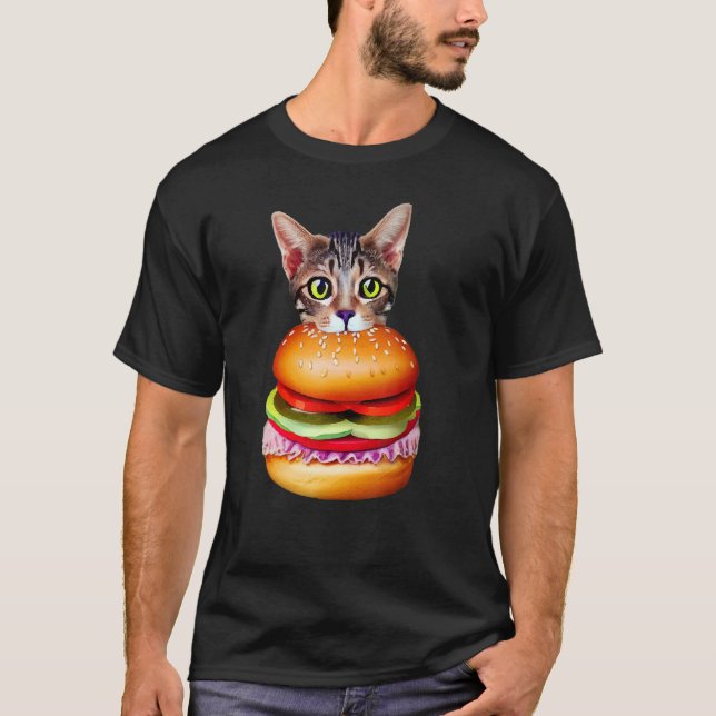 Camiseta Idea Cute Hamburger Cat Catburger BurgerCat (Anverso)