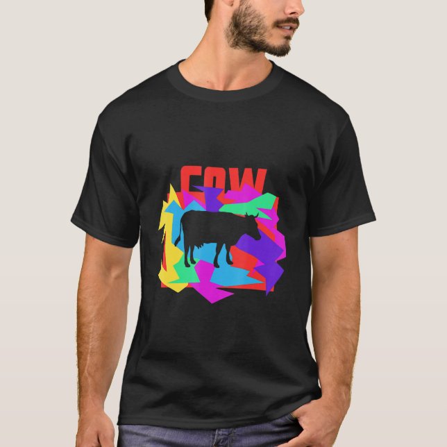 Camiseta Idea de animal mosaico vaca (Anverso)