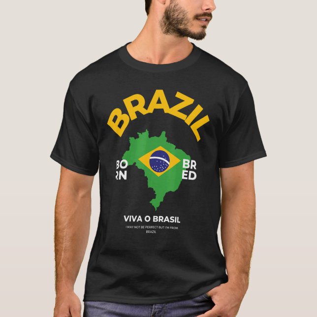 Camiseta Idea de Bandera Brasileña Para Hombres Y Bandera M (Anverso)