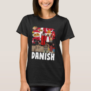 Camiseta Idea De Bandera Danesa Para Niños Bandera Danesa Y