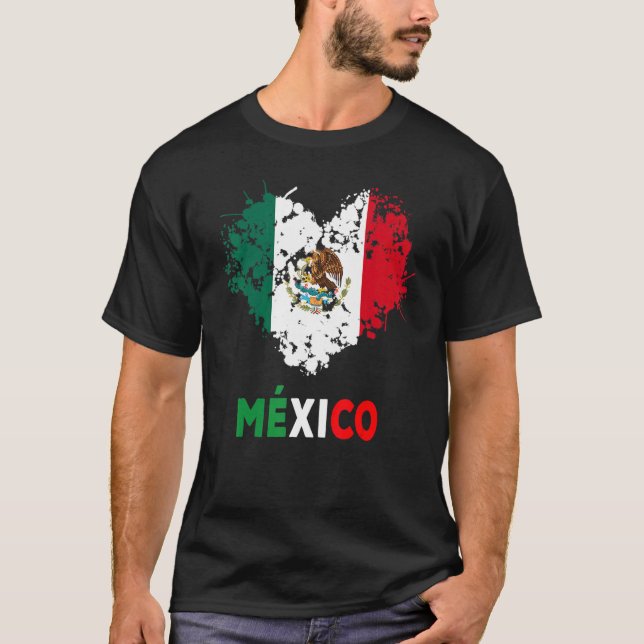 Camiseta Idea de Bandera Mexicana De México Para Mujeres Y  (Anverso)