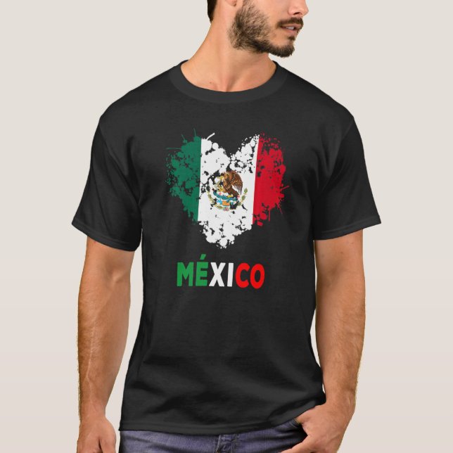 Camiseta Idea de Bandera Mexicana De México Para Mujeres Y  (Anverso)