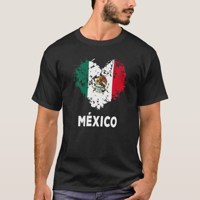 Camiseta Idea de Bandera Mexicana De México Para Mujeres Y  (Anverso)