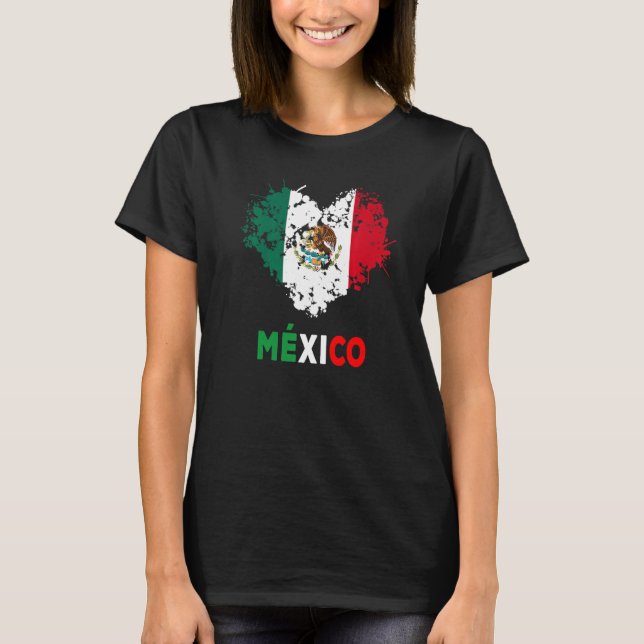Camiseta Idea de Bandera Mexicana De México Para Mujeres Y  (Anverso)