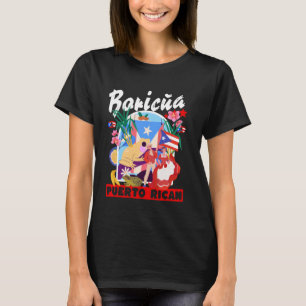 Camiseta Idea de bandera puertorriqueña para mujeres y Bori