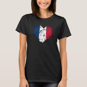 Camiseta Idea de corazón de bandera francesa para niños y p