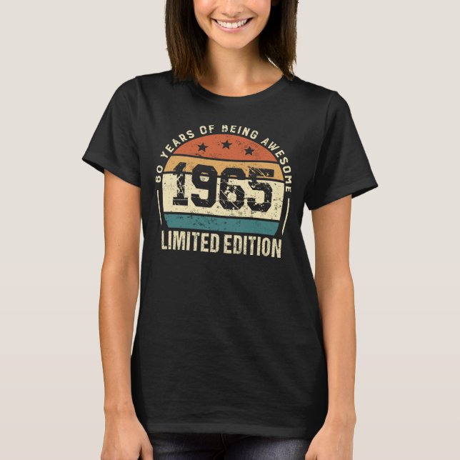 Camiseta Idea de cumpleaños 60 retro vintage 1965 (Anverso)