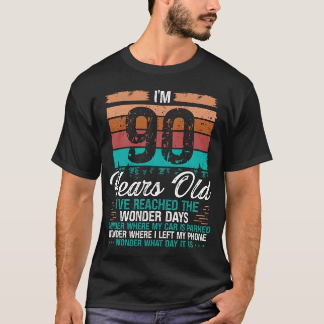 Camiseta Idea de cumpleaños 90 Cumpleaños Retro 90 años fr (Anverso)