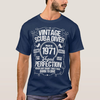 Camiseta Idea de cumpleaños para buceo Scuba 1971 Buceador 