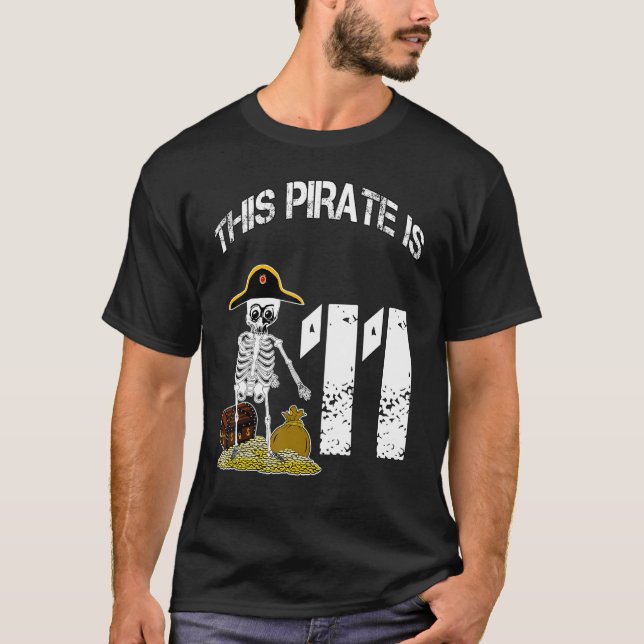 Camiseta Idea de cumpleaños para niños esqueleto pirata 1 (Anverso)