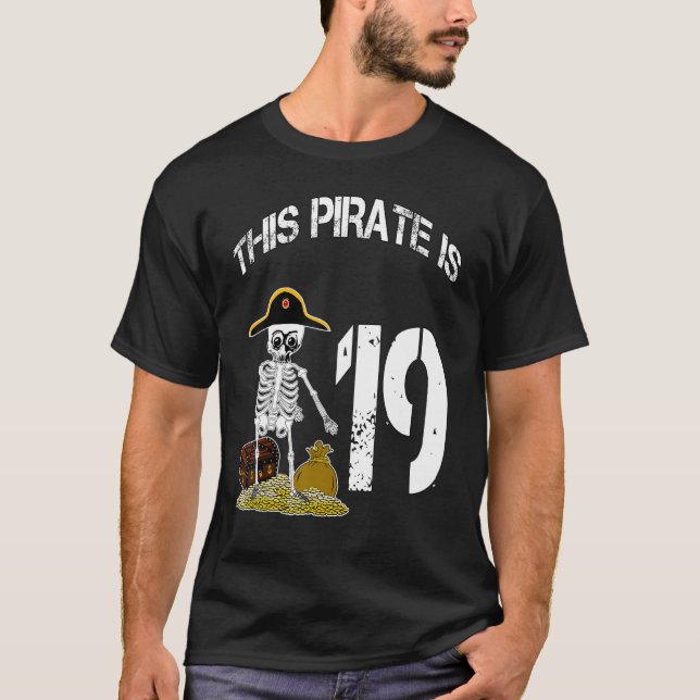 Camiseta Idea de cumpleaños para niños esqueleto pirata 1 (Anverso)