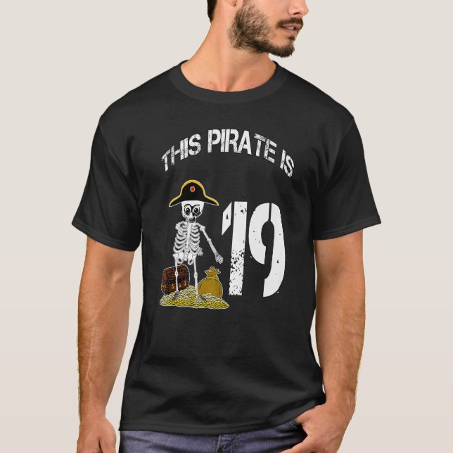 Camiseta Idea de cumpleaños para niños esqueleto pirata 1 (Anverso)