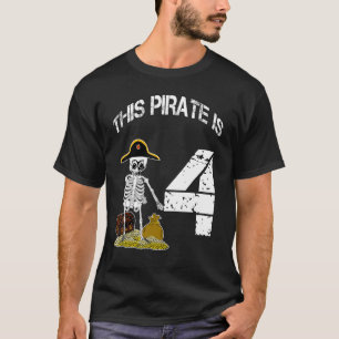 Camiseta Idea de cumpleaños para niños esqueleto pirata 2