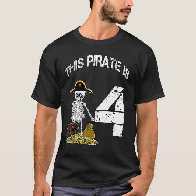 Camiseta Idea de cumpleaños para niños esqueleto pirata 2 (Anverso)