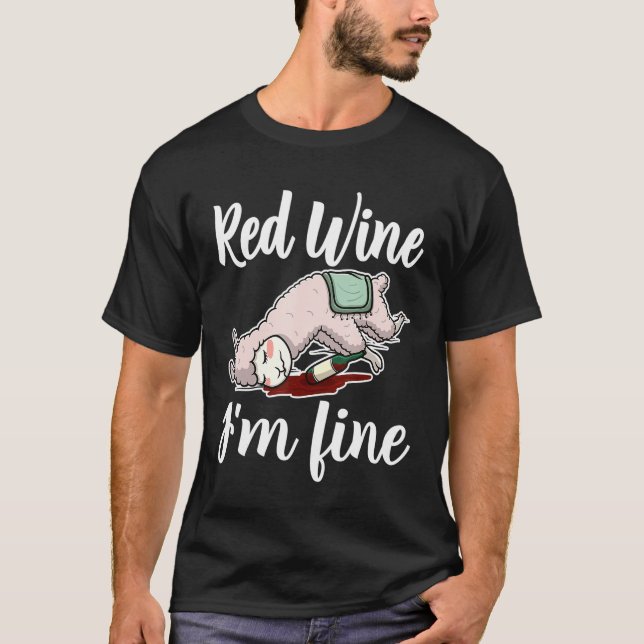 Camiseta Idea de degustación de vinos Red Lover Llama (Anverso)