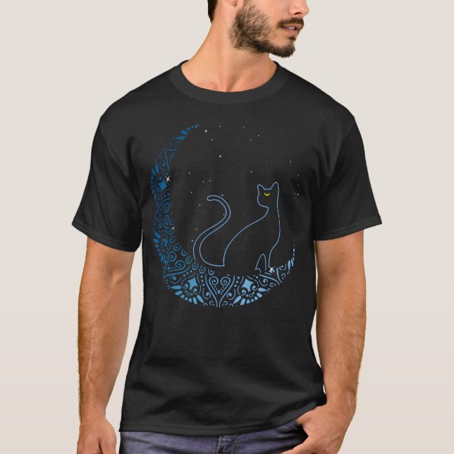 Camiseta Idea de diseño de regalo de luna de luna de gato n (Anverso)