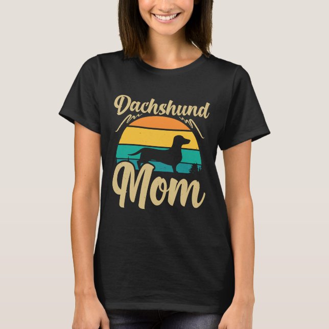 Camiseta Idea de dueña de perro de Dachshund Mom (Anverso)
