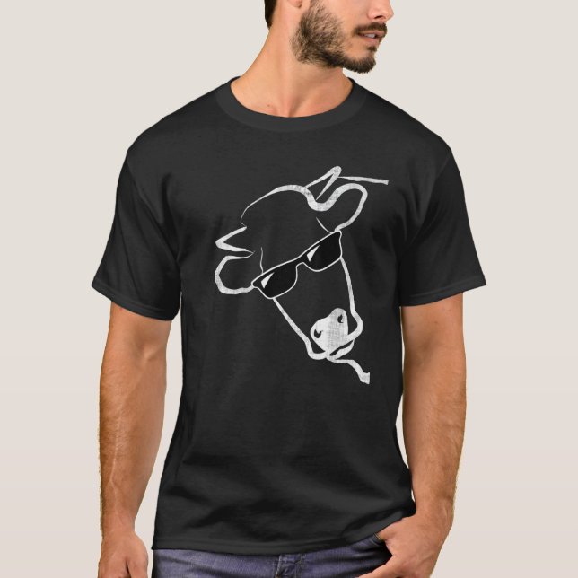 Camiseta Idea de gafas de sol de vaca (Anverso)