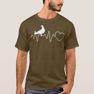 Camiseta Idea de ganadería Pigeon Breeder Heartbeat