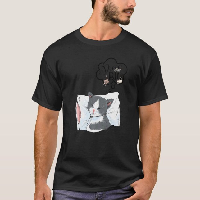 Camiseta Idea de gato dulce sueño (Anverso)