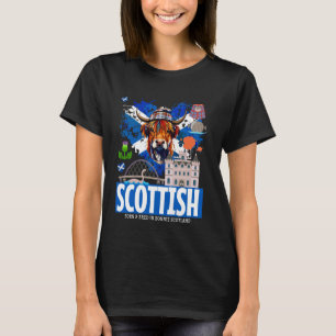 Camiseta Idea de la bandera escocesa para mujeres y vaca de