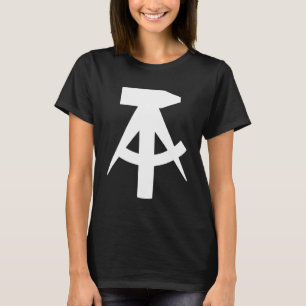 Camiseta Idea de martillo y brújula de la bandera de la RDA