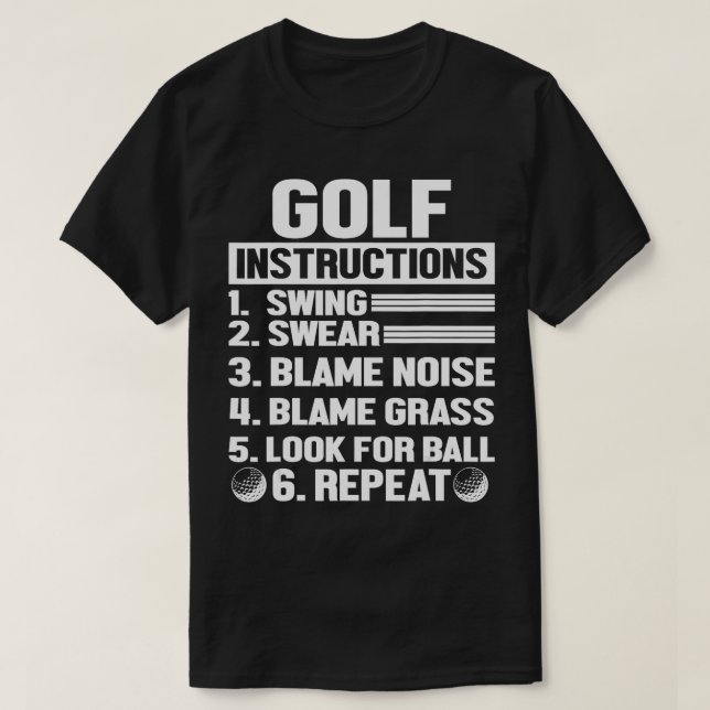 Camiseta Idea de Novedad para golf de divertidísimas instru (Diseño del anverso)