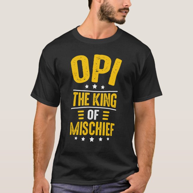 Camiseta Idea De Opi Para Hombres Abuelo Opi Rey De Mischie (Anverso)