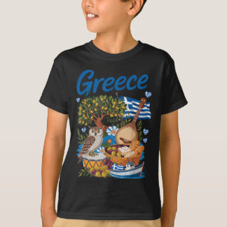 Camiseta Idea de outfit con la bandera griega para niños co