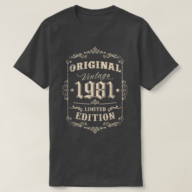 Camiseta Idea de regalo de cumpleaños 41 estilo retro 1981  (Diseño del anverso)