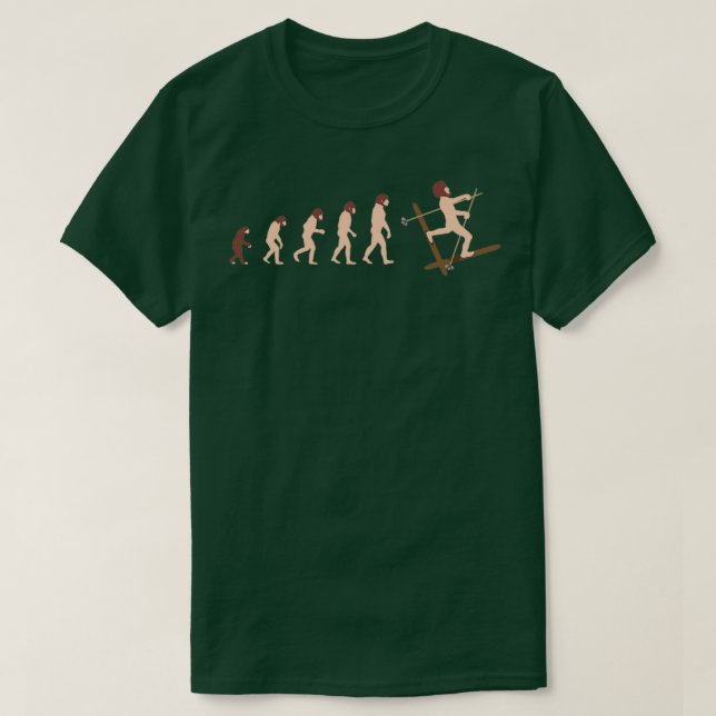 Camiseta Idea de regalo de Evolución del esquí (Diseño del anverso)
