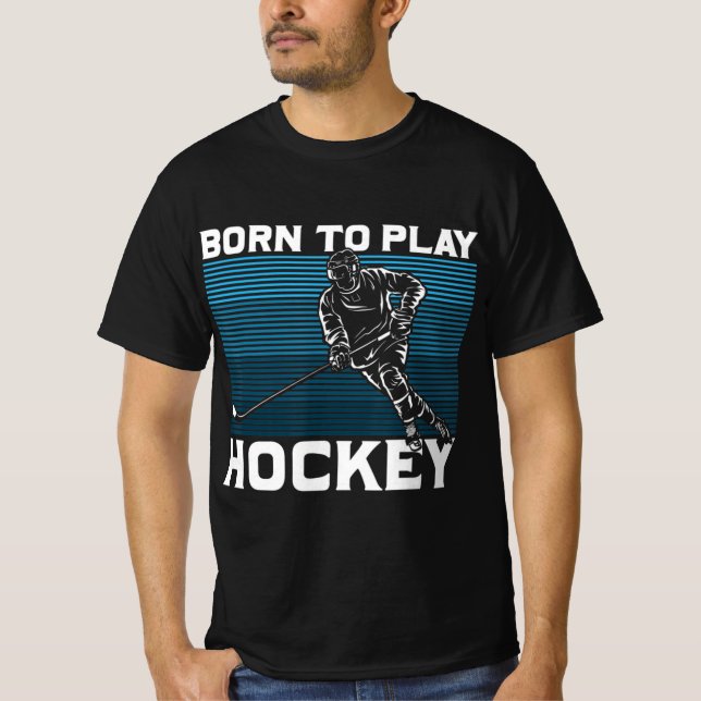 Camiseta Idea de Regalo de Hockey sobre Hielo Nacida Para J (Anverso)