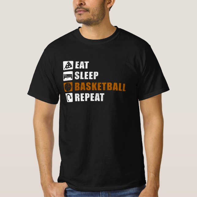 Camiseta Idea de regalo del jugador de baloncesto de dormir (Anverso)