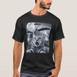Camiseta Idea de regalo divertida de gato alienígena selfie