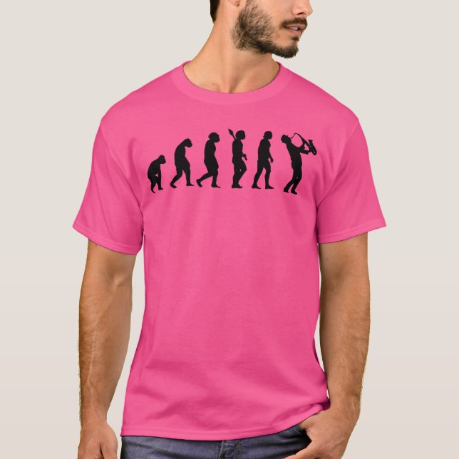 Camiseta Idea de regalo saxofonista Evolución de música de  (Anverso)