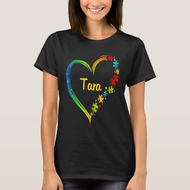 Camiseta idea de rompecabezas del corazón de conciencia del (Anverso)
