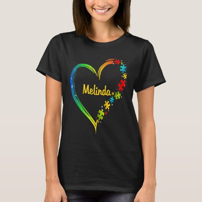 Camiseta idea de rompecabezas del corazón de la conciencia  (Anverso)
