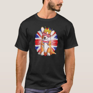 Camiseta Idea de Union Jack novedosa para niños con Corgi d
