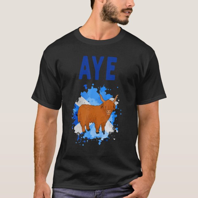 Camiseta Idea De Vaca En La Altiplano De Escocia De Aye Par (Anverso)