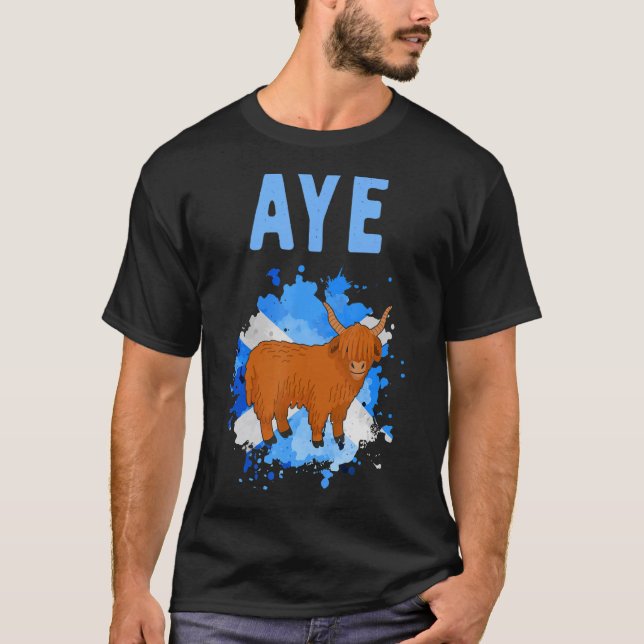 Camiseta Idea De Vaca En La Altiplano De Escocia De Aye Par (Anverso)