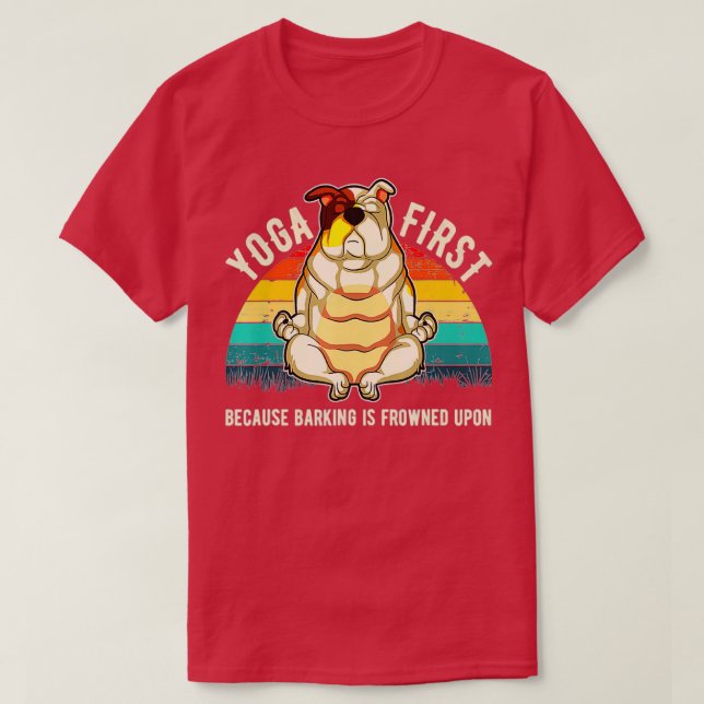 Camiseta Idea de yoga en Bulldog inglés (Diseño del anverso)