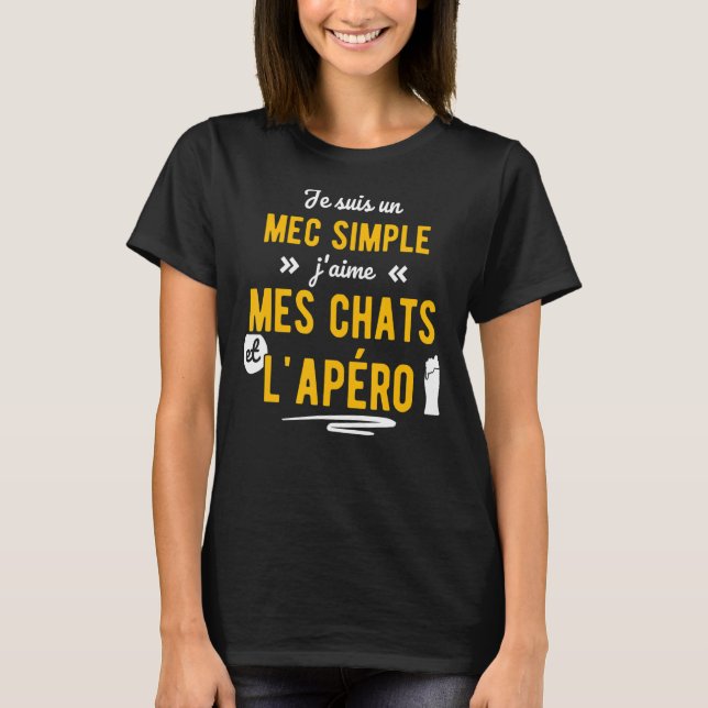 Camiseta Idea del gato Mens Apero (Anverso)