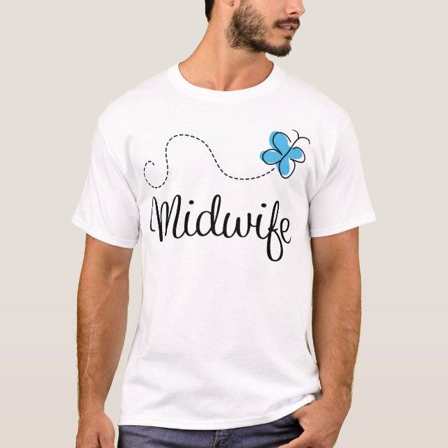 Camiseta Idea del regalo para la partera (mariposa) (Anverso)