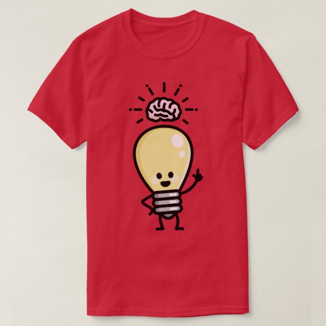 Camiseta Idea genio creativo bombilla de luz cerebro creati (Diseño del anverso)