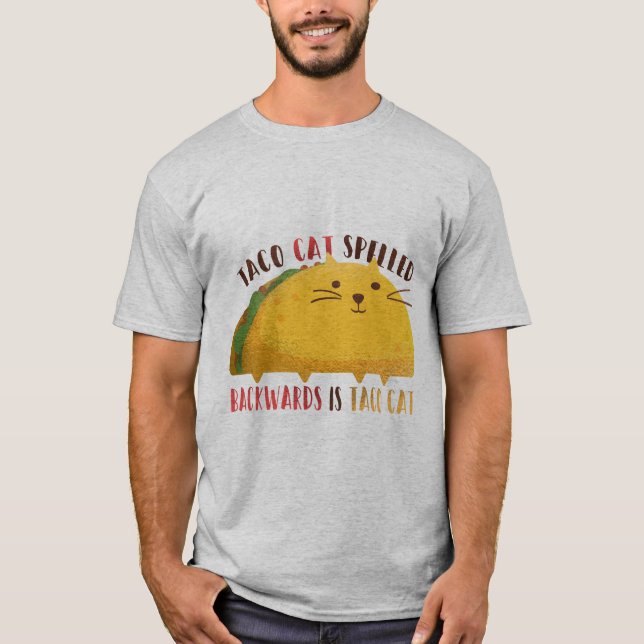 Camiseta Idea única GRÁFICA del regalo del CAT del TACO (Anverso)