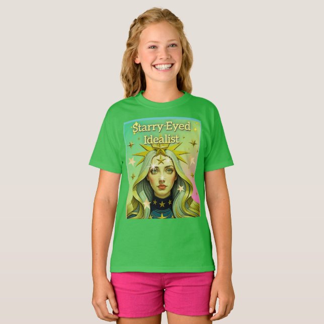 CAMISETA IDEALISTA CON OJOS DE ESTRELLAS (Anverso completo)