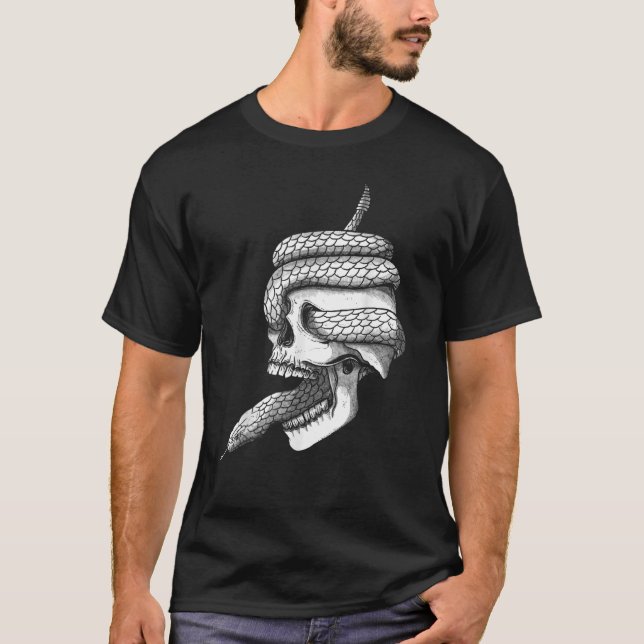 Camiseta Ideas de cráneo y serpiente para hombres emo de Gó (Anverso)